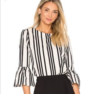 Alice + Olivia Bernice top in variegated stripe